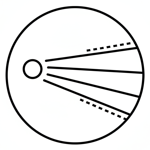 simple line icon of a soft directional light beam, monochrome, minimal, suitable as small feature icon for a photography website