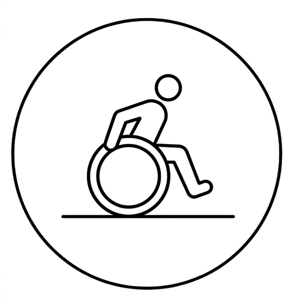 simple line icon of a subject in front of a clean blurred background rectangle, monochrome, minimal, suitable as small feature icon for a photography website