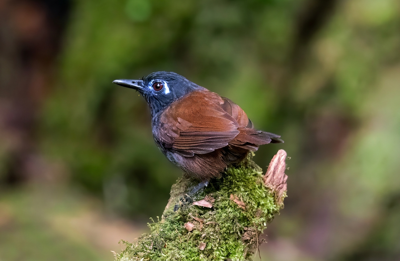 Chestnut-backed Antbird
Poliocrania exsul
English: Chestnut-backed Antbird
Español: Hormiguero dorsicastaño
Français: Alapi à dos roux
Scientific: Poliocrania exsul

Cerro Azul, Panamá — Photo by Leo Wiznitzer